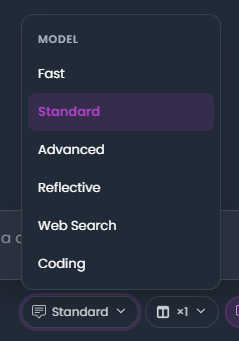 Chat model selection
