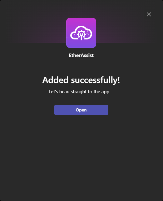 EtherAssist added to Microsoft Teams