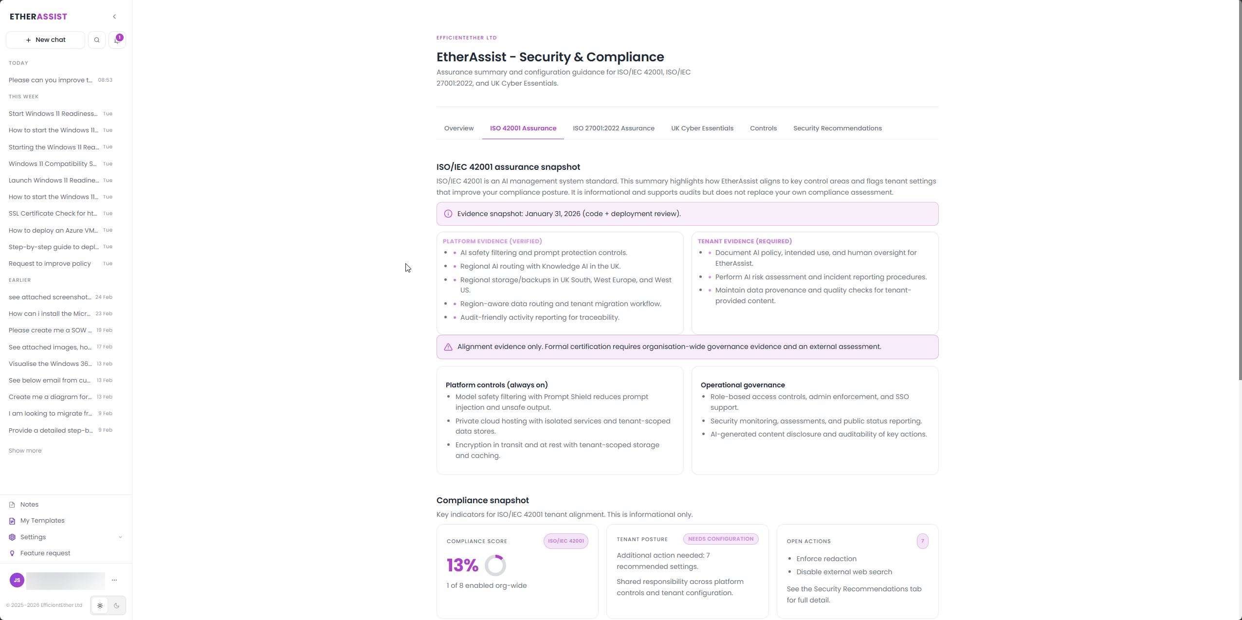 ISO 42001 assurance overview