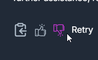 Incorrect answer feedback button