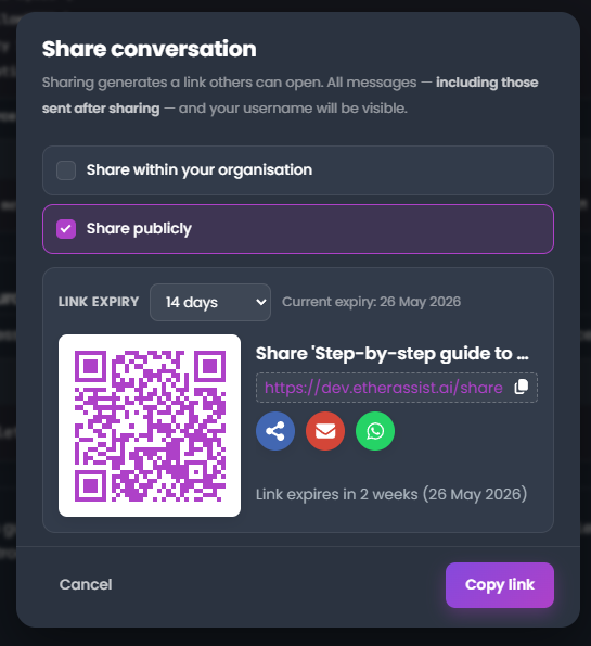 Public sharing option